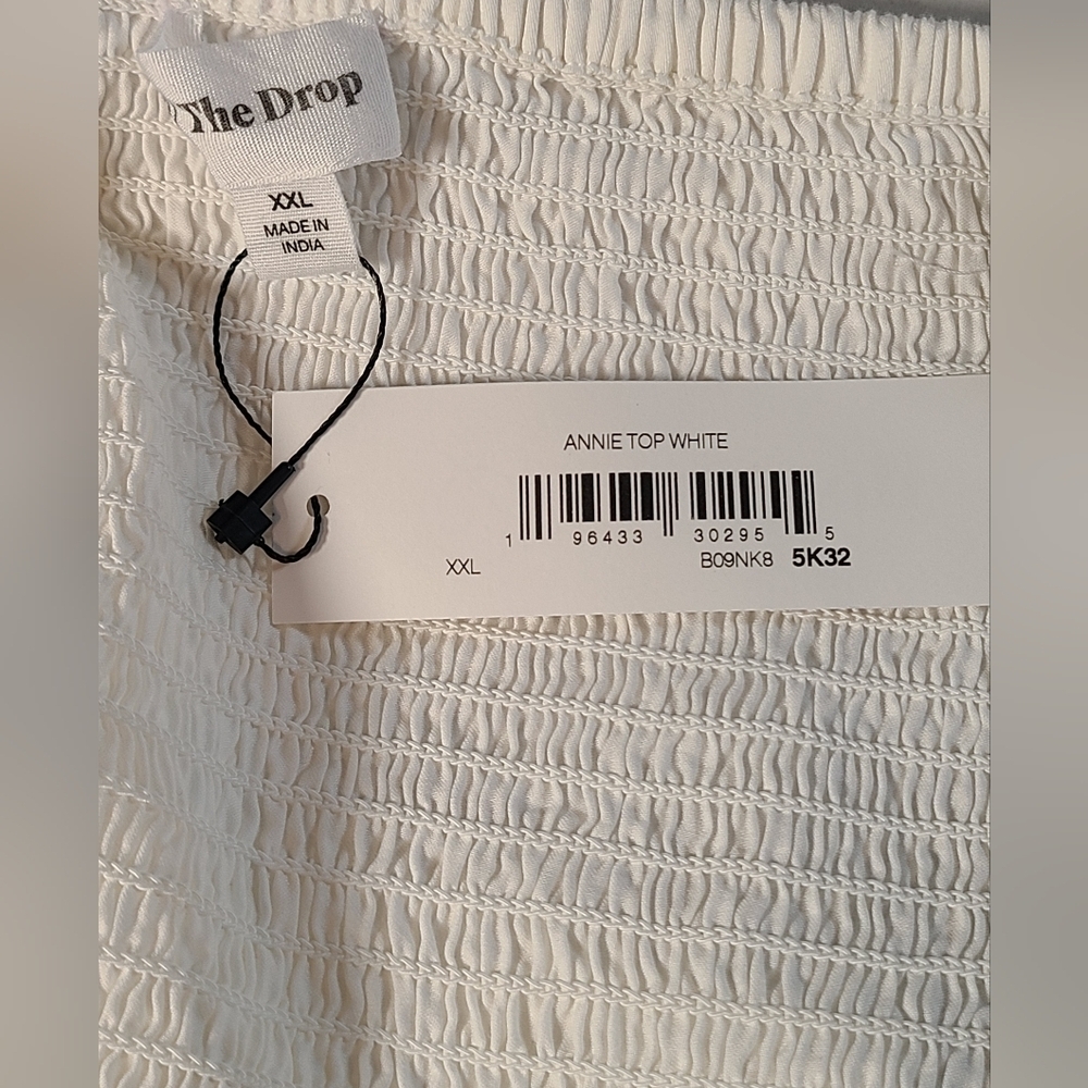 The Drop Annie Sweetheart Neckline Elegant White Women's Top Puff Sleeve XXL NWT - Picture 5 of 12